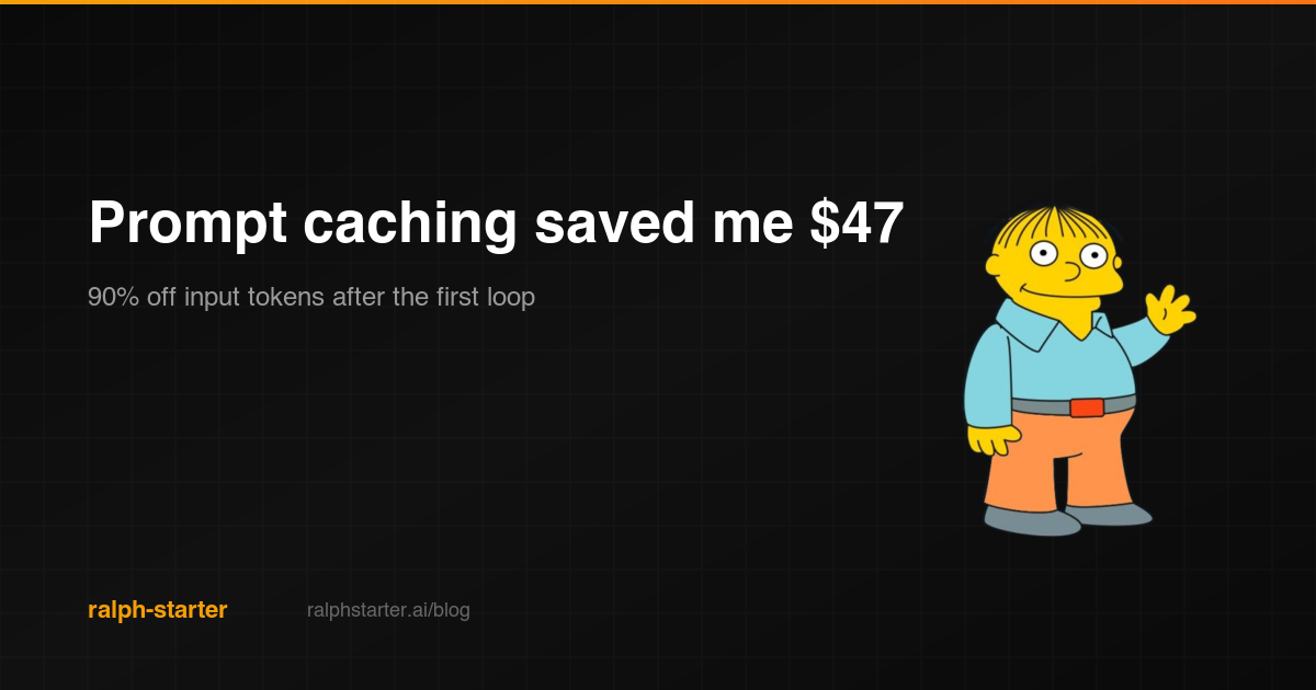 Prompt caching saved me $47 last month